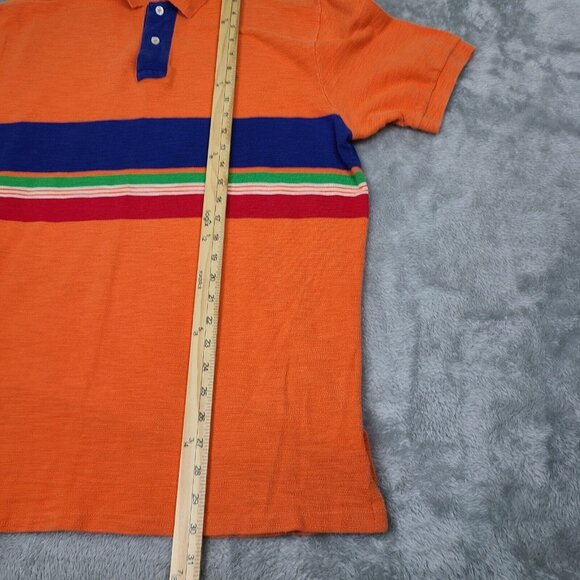 Men's VTG Polo Ralph‎ Lauren Royal Orange Green Multicolor Striped Shirt Sz XL - Picture 5 of 6
